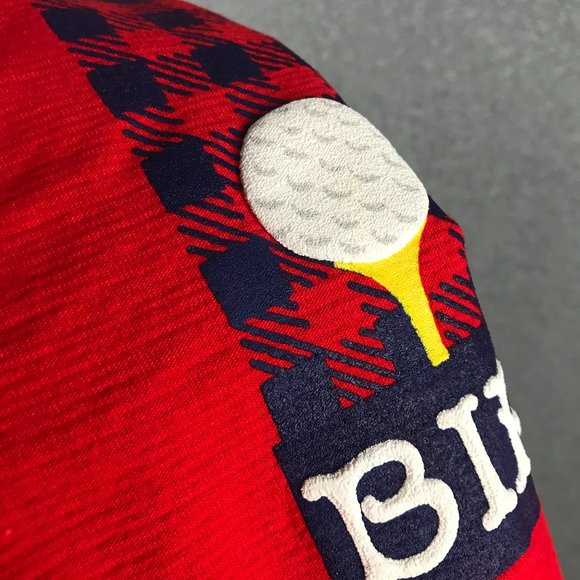 Vintage Oneita Shirt Mens Large Red Super Heavyweight Preshrunk Golf Embroidered - Picture 8 of 11